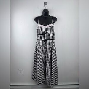 For Love & Lemons Women Georgia Gingham Midi Dress Size XL
